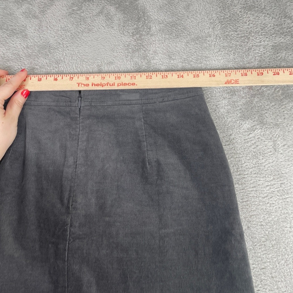 J Crew Corduroy Mini Skirt Womens 6 Gray Button Front Pockets - Picture 10 of 13